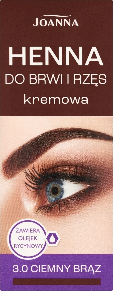 Henna për vetulla dhe qerpikë Joanna 3.0 Dark Brown për femra, 15ml