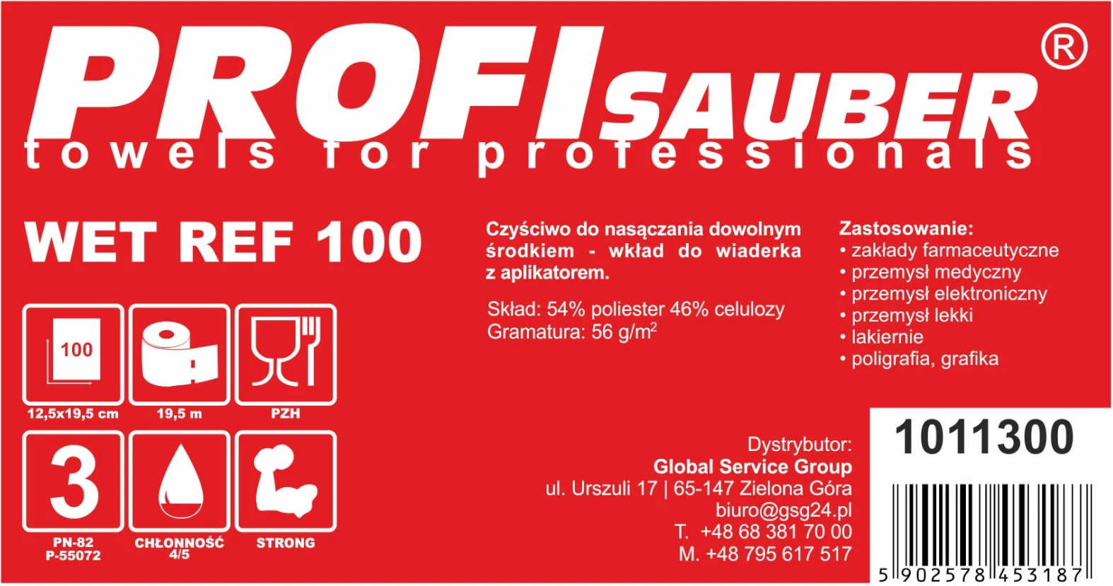 Lecka pastrimi ProfiSauber POWER WET REF 100, 100 copë, e bardhë