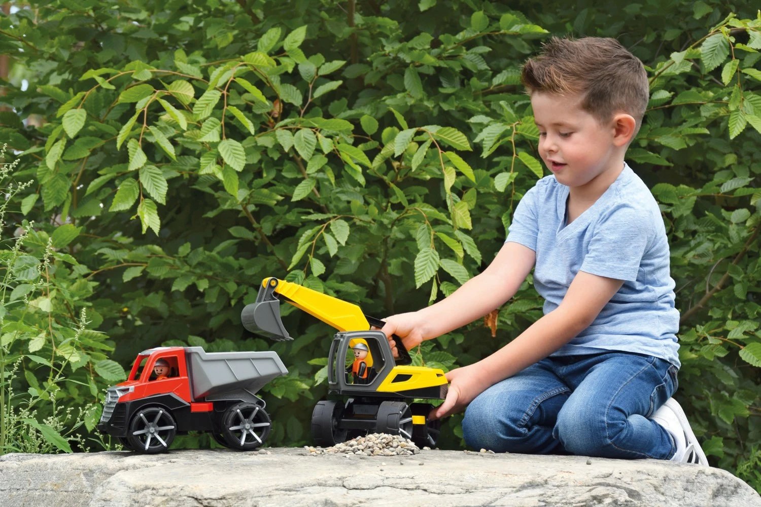 Kamion lodër Lena Truxx2, plastikë, me figurë, Kuq/Gri