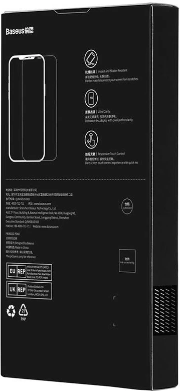 Xham i temperuar Baseus Schott HD 0.3mm me filtër pluhuri për iPhone 12 Pro Max