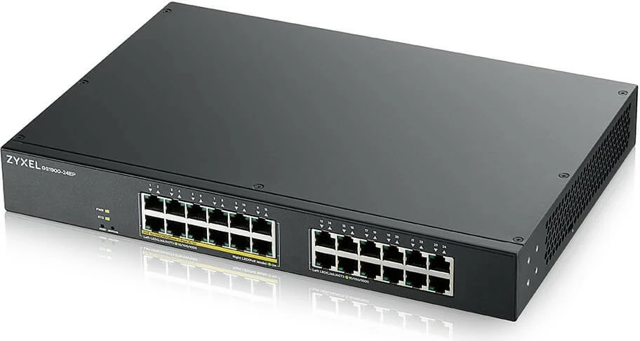 Switch Zyxel GS1900-24EP, 24x Gigabit Ethernet, 12x PoE, Rack, i zi