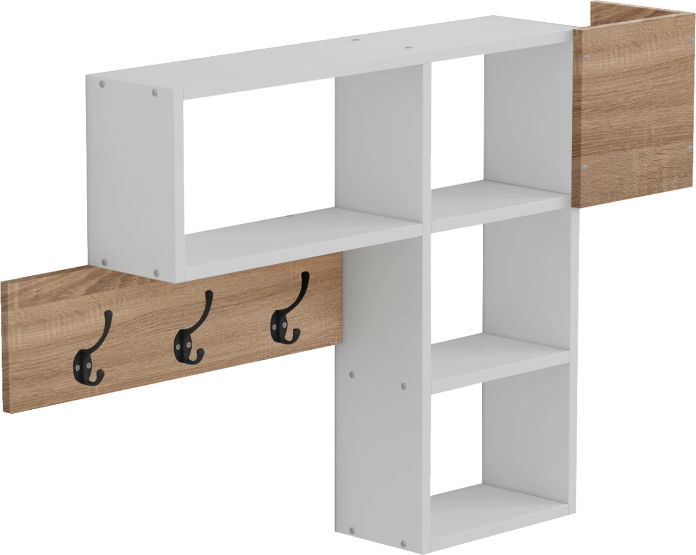 Varëse hyrëse me rafte HARLAN FH8973.12 melaminë në ngjyrë Sonama-Bardhë 99,5x15x61Hcm