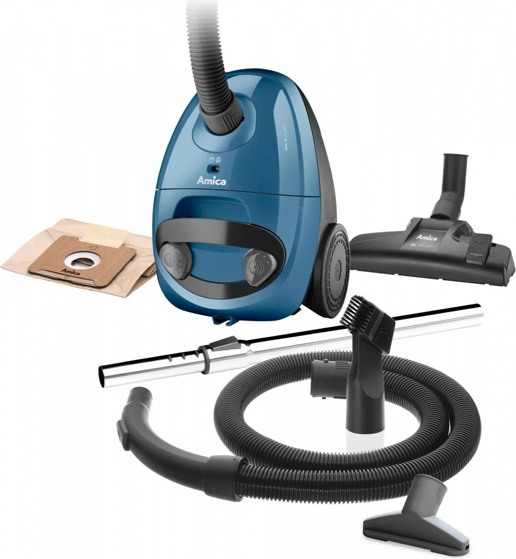 Fshesë me korent Amica ORA VM1036 me qese, 2L, 900W, Zi/Blu