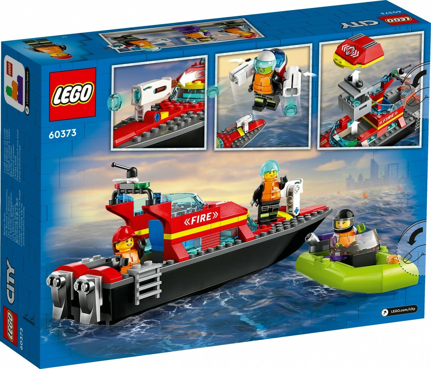 Set ndërtimi LEGO City Fire Boat 60373, 144 pjesë, për fëmijë