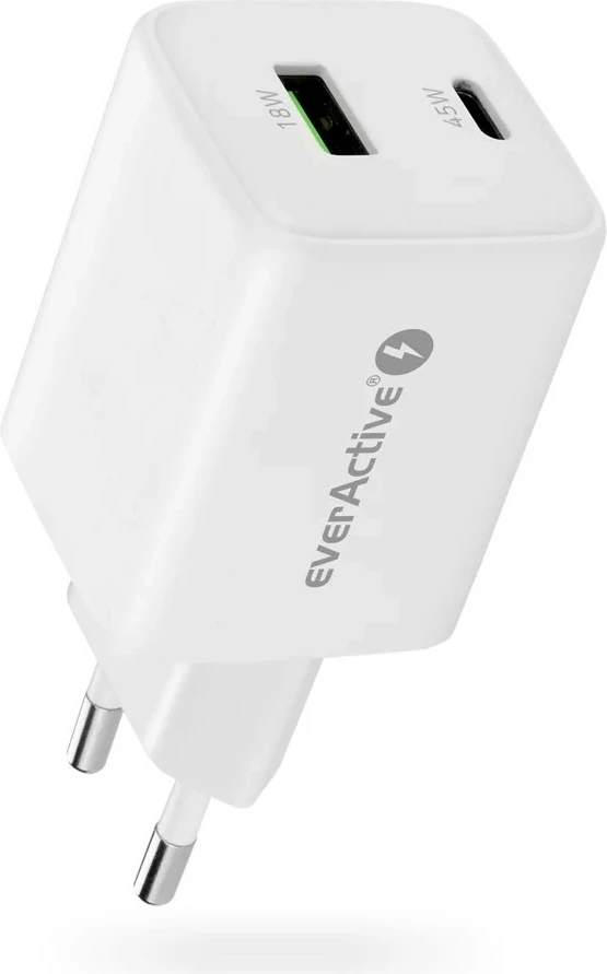 Karikues muri everActive SC-450Q, 45W, 1x USB, 1x USB-C, Bardhë