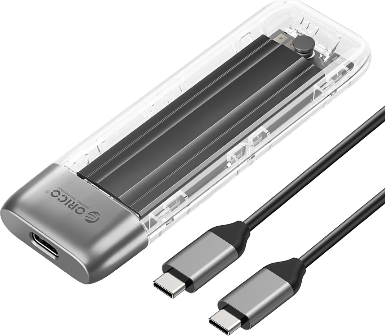 Kasë Orico TXM2-C3 për M.2 NVMe, USB-C 3.2, 10Gb/s, Transparent