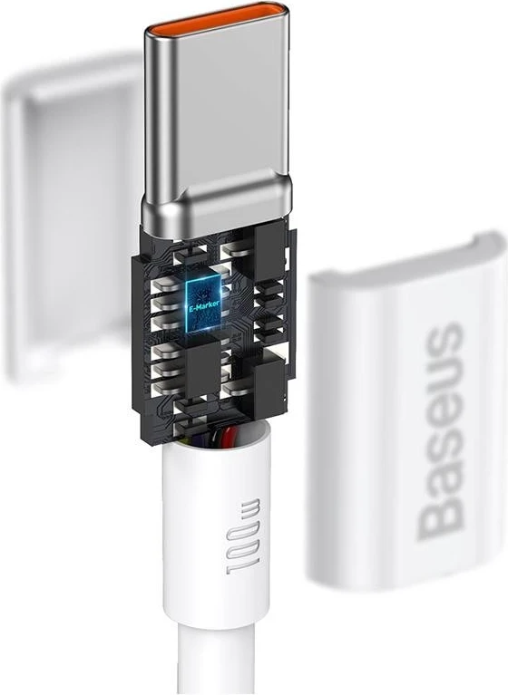 Kabëll Baseus Superior USB-C/USB-C, 1m, 100W, bardhë