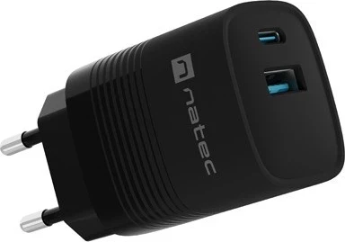 Karikuesi NATEC RIBERA GAN, 1X USB-A + 1X USB-C 30W, i zi