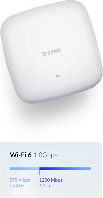 Access point D-Link DAP-X2810, Wi-Fi 6, AX1800, PoE, i bardhë