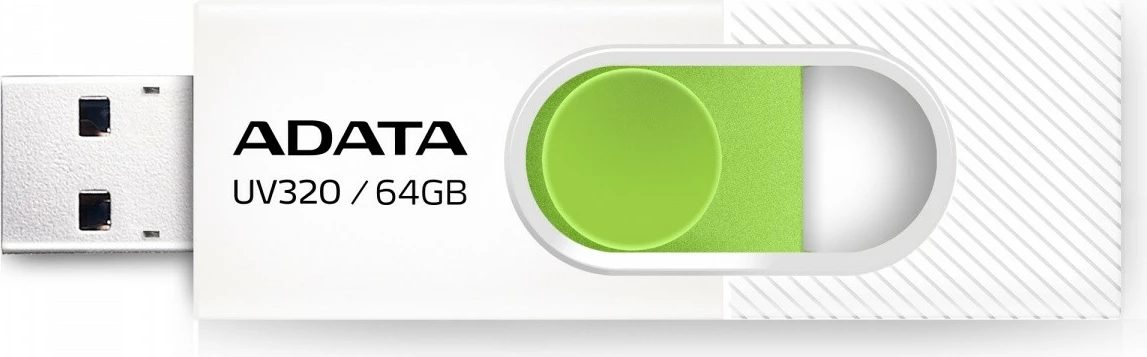 Pendrive Adata UV320, 64GB, USB 3.2, Bardhë-Gjelbër