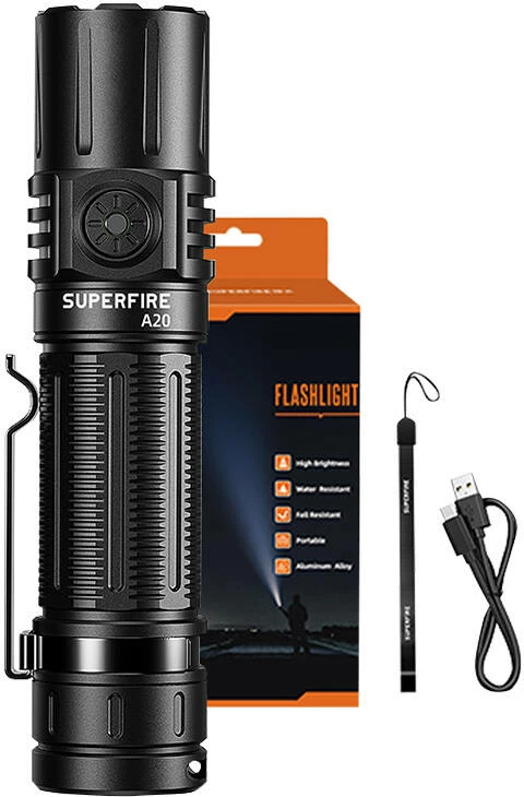 Elektrik dore Superfire A20, 1700 lumens, 4000 mAh, i zi