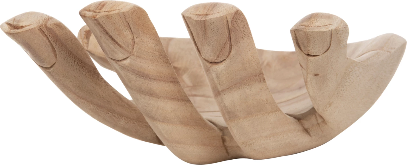 Dekor tavoline dorë e djathtë FH4278R dru i ngurtë albasia ngjyrë natyrale 30x20x10H cm