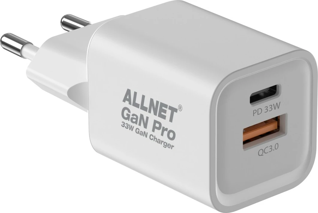 Karikues ALLNET GaN 33W, 1x USB Typ-A, 1x USB Typ-C, EU Plug