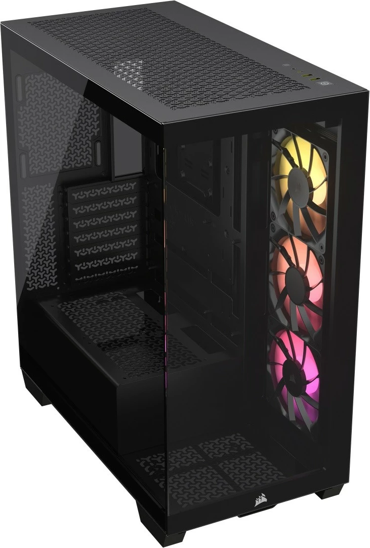 Kasë Corsair 3500X ICUE LINK RGB TG, Midi Tower, e zezë