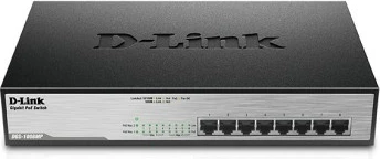 Switch, D-Link, DGS-1008MP, 8 porta Gigabit, 8x PoE, L2 i pa-menaxhuar, desktop