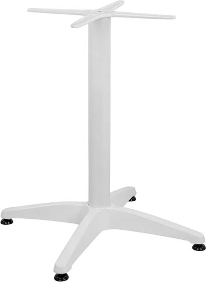 Baza alumini për tavolinë, 4 këmbë, 65x65x70cm me kryq 48x48cm, FH448.02, e bardhë