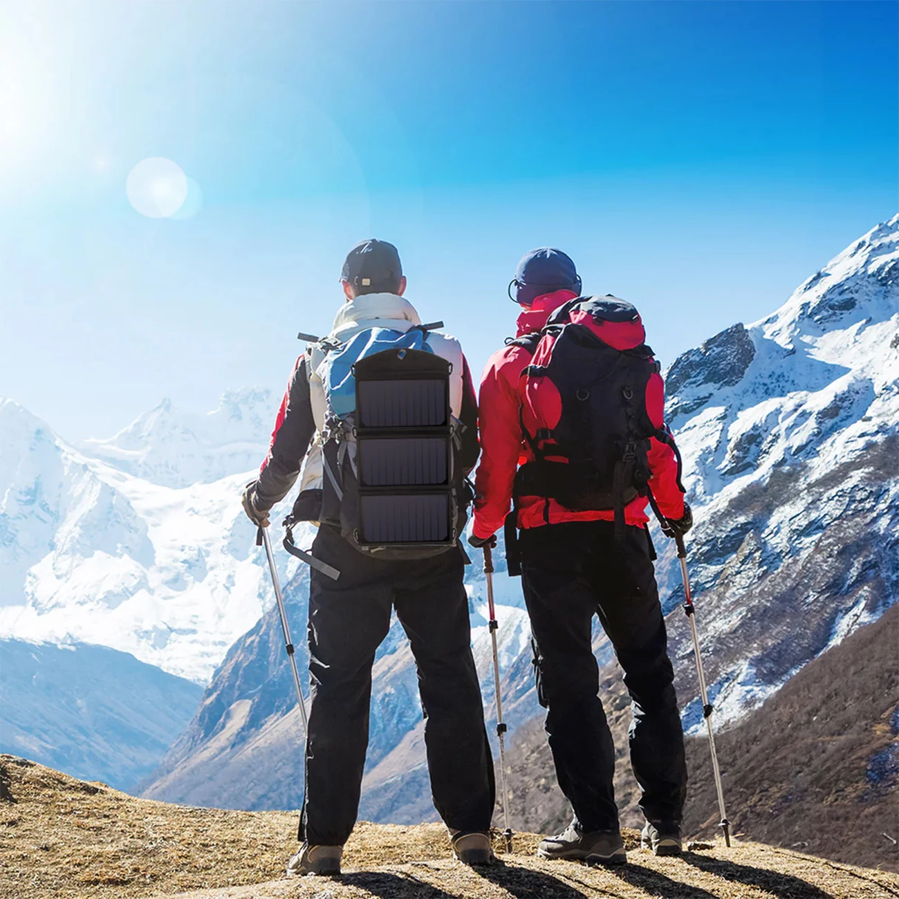 Karikues diellor i palosshëm Choetech SC001, 19W, 2x USB-A, i zi