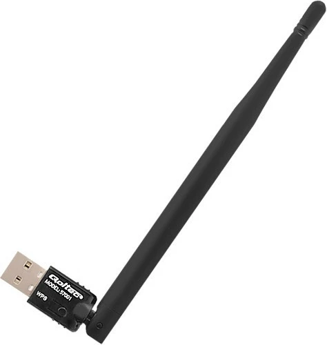 Adapter Wi-Fi USB Qoltec 57001 me antenë të jashtme, i zi