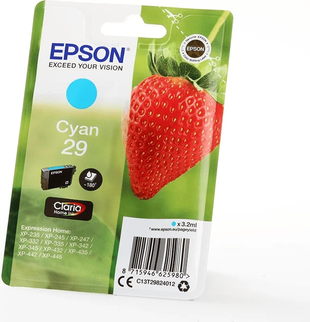 Kartush bojë, Epson, 29 / C13T29824012, 3.2 ml, 180 faqe, cyan