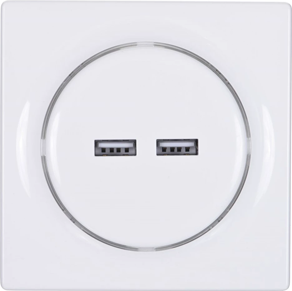 Prizë muri FIBARO Walli N, 2x USB, Bardhë