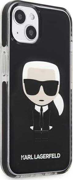 Mbështjellës Karl Lagerfeld KLHCP13STPEIKK për iPhone 13 mini 5.4", i fortë, i zi Iconik Karl