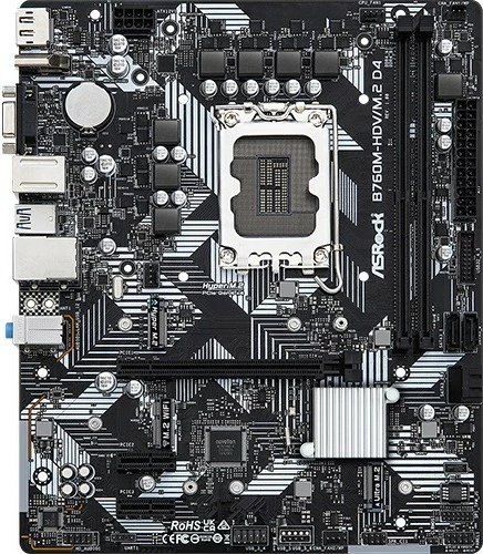 Pllakë amë ASRock B760M-HDV/M.2 D4, LGA1700, DDR4, micro ATX