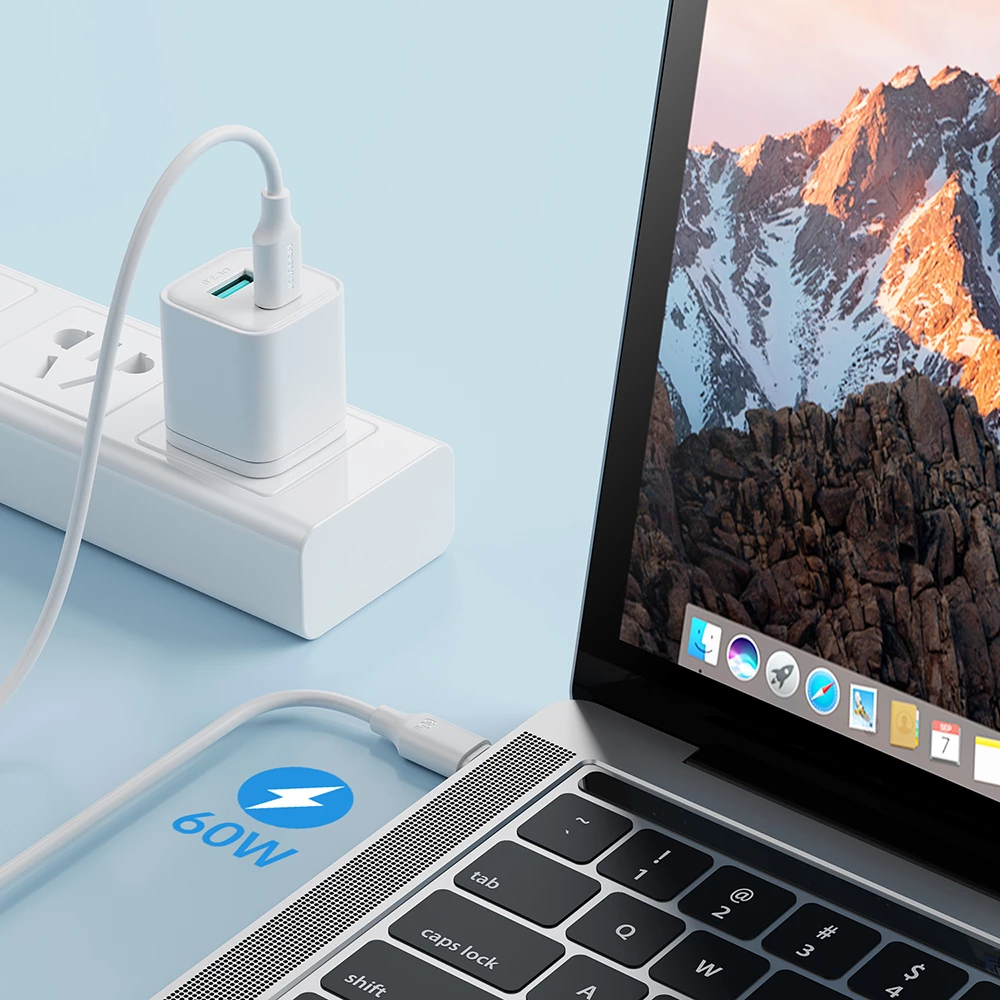 Kabllo USB-C në USB-C Joyroom Long-Lasting Series A9 S-CC060A9, PD/QC 60W 3A, 1m, e bardhë