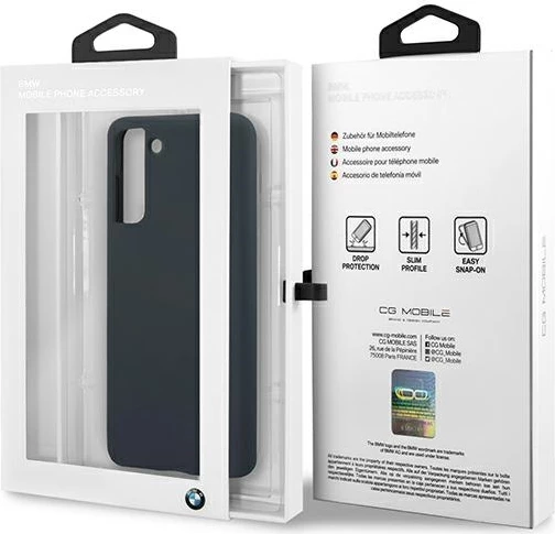 Mbështjellës BMW Silicone Signature për Samsung Galaxy S21+, granat/navy