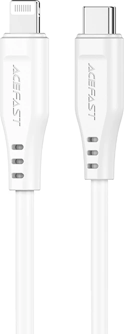 Kabllo Acefast C3-01 USB-C në Lightning, 1.2m, 30W, e bardhë