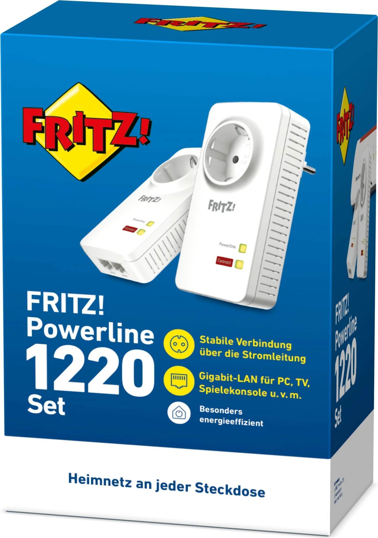 Set Powerline AVM FRITZ!Powerline 1220, 1200 Mbit/s, Type F, Gigabit Ethernet, Bardhë