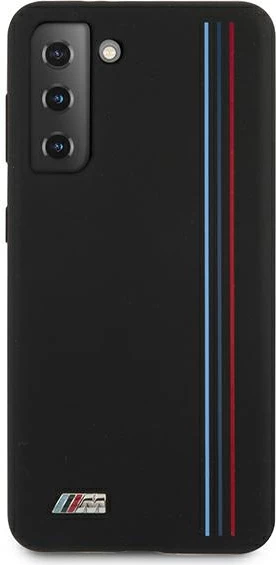 Mbështjellës BMW Silicone Stripes M Collection për Samsung Galaxy S21+, i zi