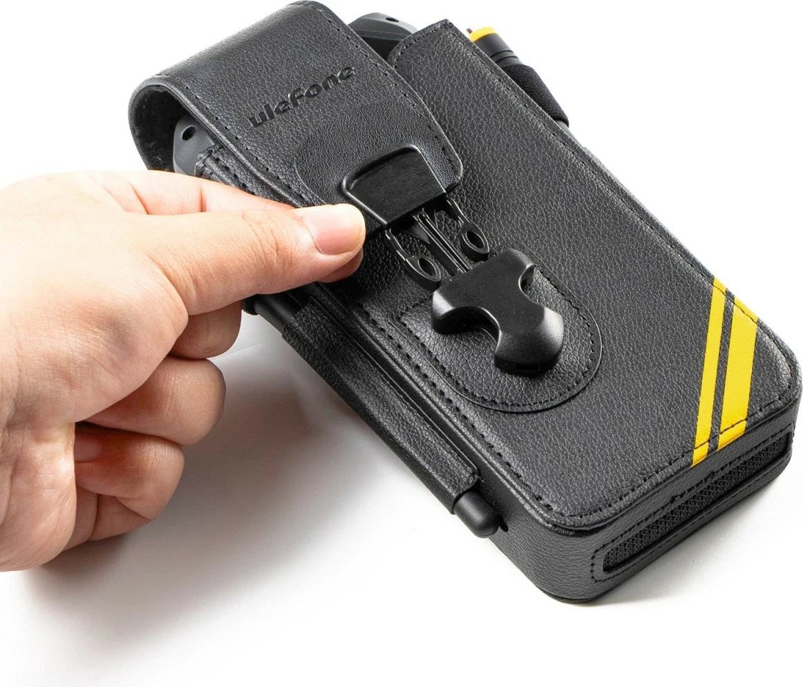 Mbështjellës Ulefone UF-C-A26 për Armor 26 Ultra, lëkurë artificiale, i zi