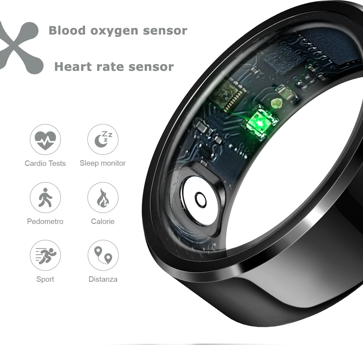 Unazë smart Techmade TM-NEXA-BK10 me kuti karikimi, e zezë