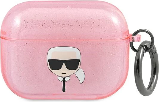 Mbështjellës Karl Lagerfeld KLAPUKHGP për AirPods Pro, rozë me shkëlqim