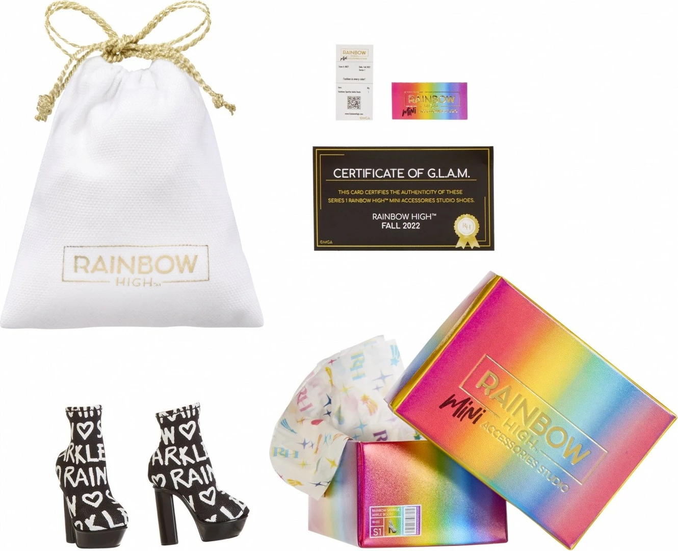 Aksesor këpucë për kukulla Rainbow High, MGA, 1 copë, shumëngjyrëshe