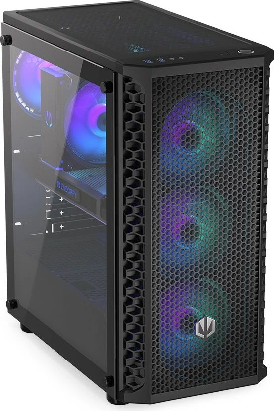 Kasë Endorfy Signum 300 ARGB, Midi Tower, xham i fortë, 4 ventilatorë ARGB, e zezë
