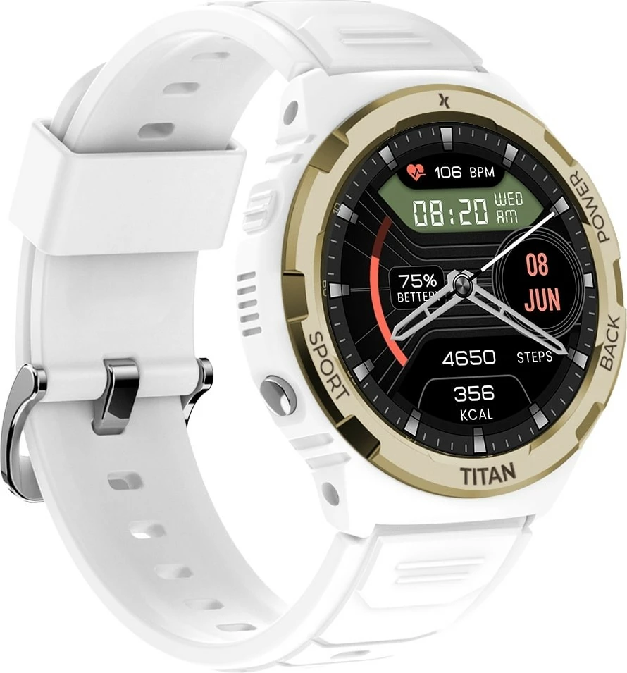 Smartwatch Maxcom FW100 Titan Valkiria, 1.3" AMOLED, Bluetooth, Bardhë