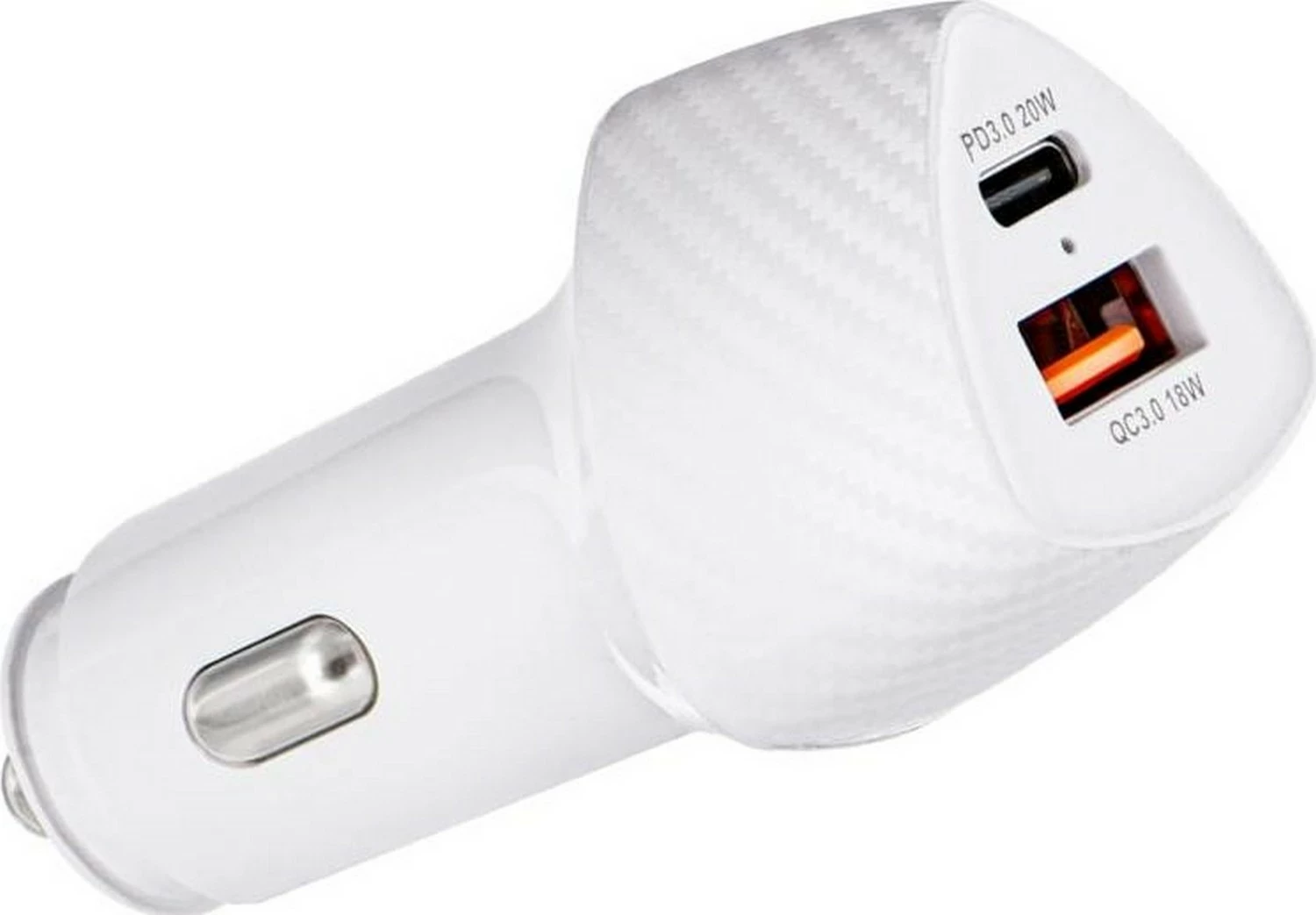 Karikues veture Forcell F-Energy Carbon CC50-1A1C, 38W, 1x USB-C, 1x USB-A, i bardhë