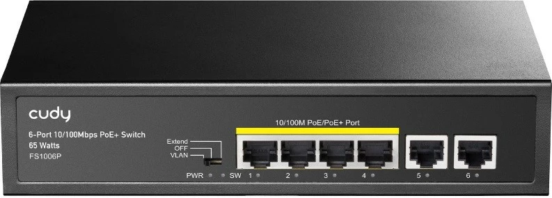 Switch Cudy FS1006P, 6 porta, PoE+, 65W, Desktop, i zi