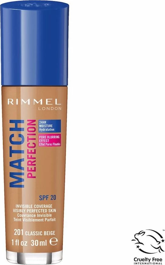 Fondatinë Rimmel Match Perfection 201 Classic Beige SPF20 30ml