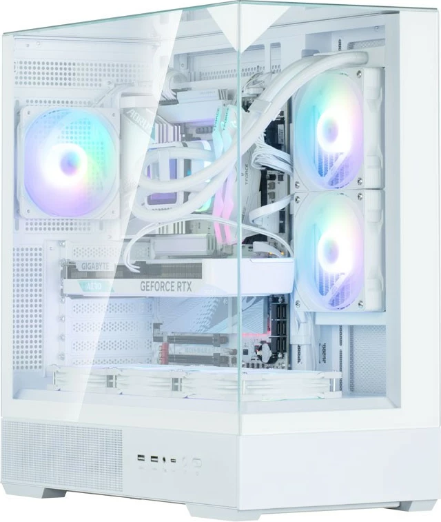 Kasë Zalman P40 Prism, Midi Tower, ARGB, Xham i temperuar, E bardhë
