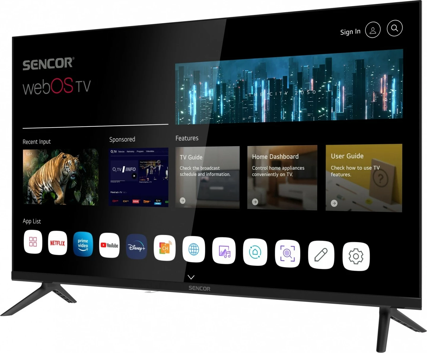 Televizor SMART Sencor SLE 32S830WB, 32 inç, webOS LG, Wi-Fi, Bluetooth, HD Ready, i zi