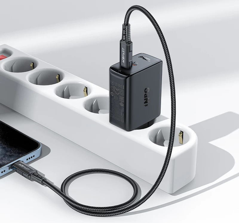Karikues muri Acefast A29, 50W, 2x USB-C, GaN, i zi