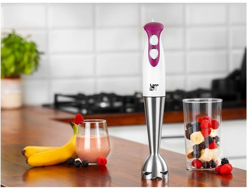 Blender dore, Lafe, BRK-002A, 400 W, 2 shpejtësi me Turbo, teh inoksi, kupë 700 ml, rozë/bardhë