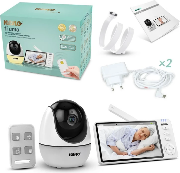 Monitor foshnje neno Ti Amo me ekran 5", funksion SOS, kamerë, bardhë