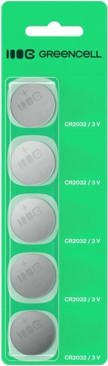 Bateri buton, Green Cell, X5CR2032, CR2032 3V 220mAh litium, set 5 copë