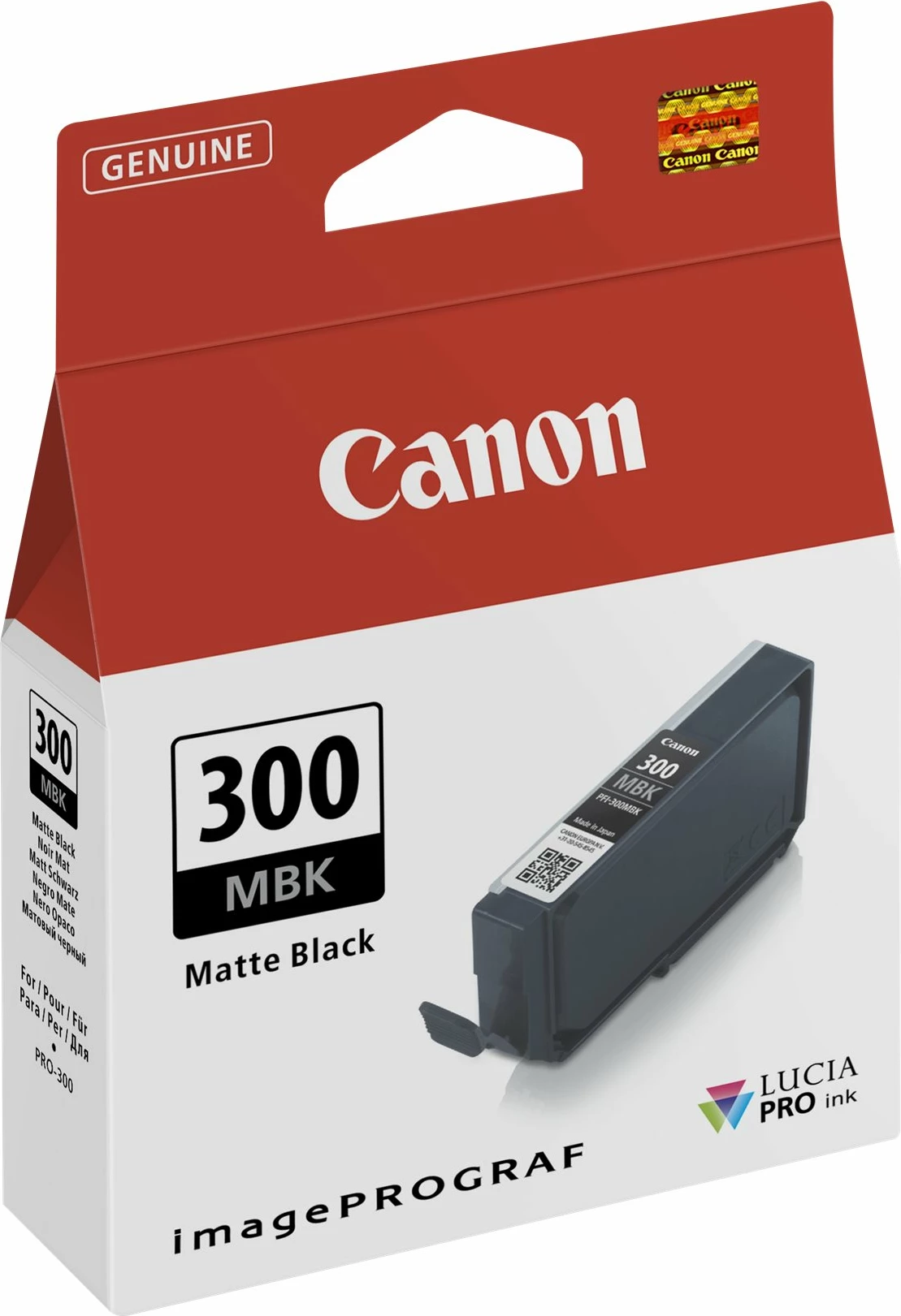 Tanker boje Canon PFI-300 MBK, Matte Black, për imagePROGRAF PRO-300