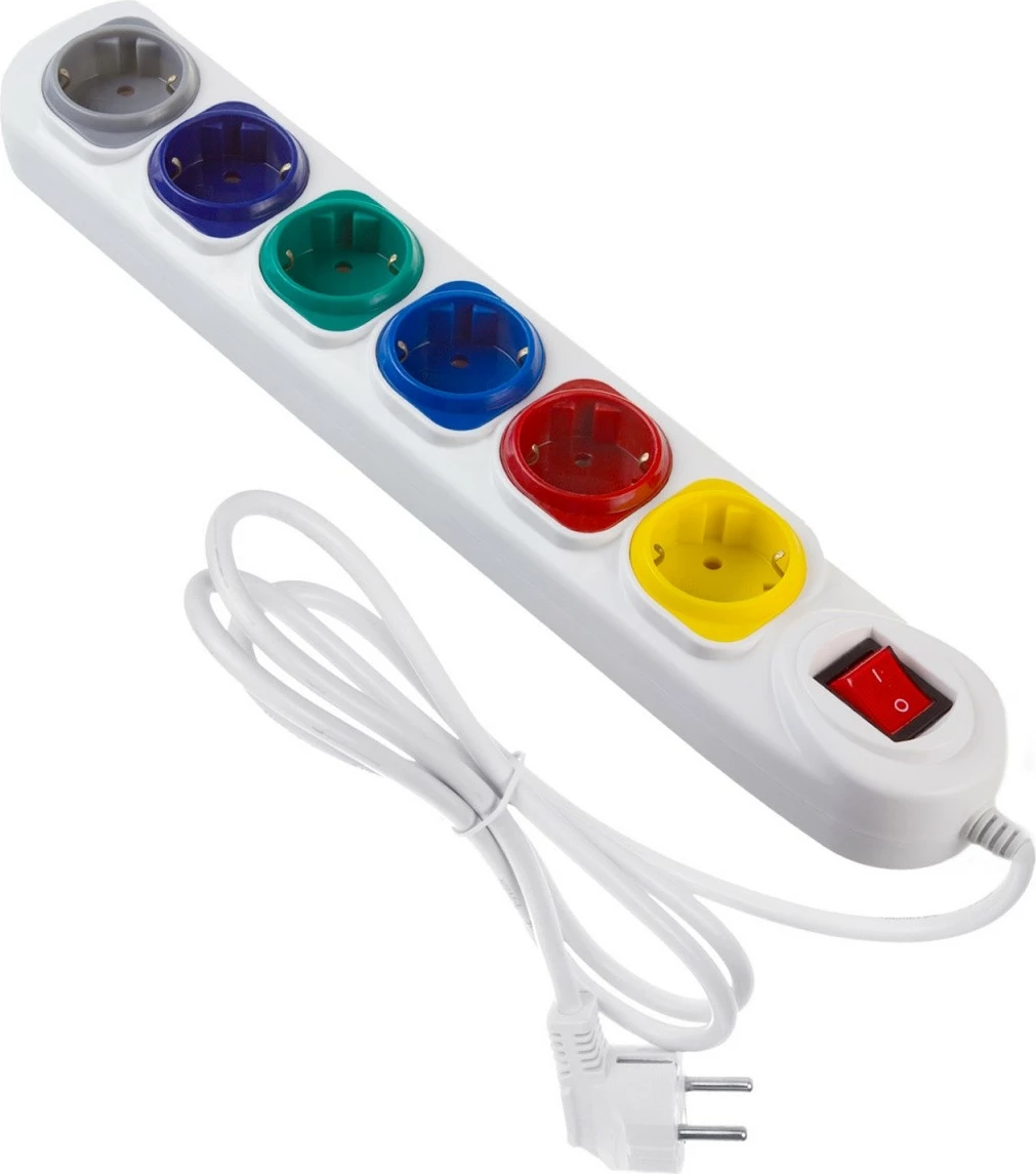 Listë elektrike Maclean MCE509 W, 6 dalje, 1.5m, e bardhë, me çelës