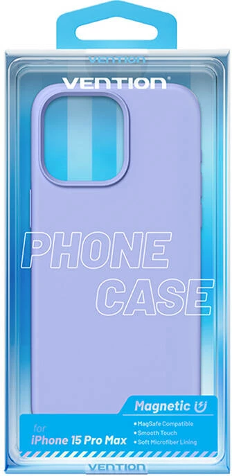 Mbështjellës Vention KUFV0-40 për iPhone 15 Pro Max, silikon, MagSafe, vjollcë