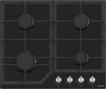 Sobë me gaz Gorenje GT641KB, 4 zona, xham, e zezë